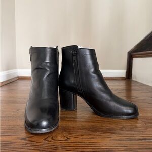 Frye Black Leather ankle, utility, combat Boots - Women's heel Boot